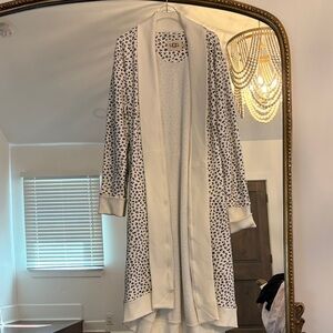 UGG Cream Leopard-Print Open Front Duster